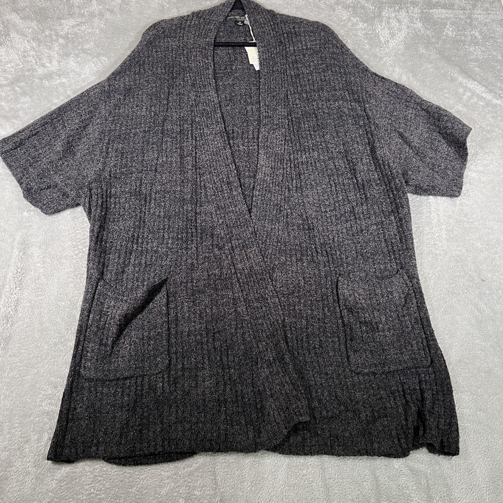 Barefoot Dreams Cardigan Womens 2X Gray Kimono Plus CozyChic Lite Open Front